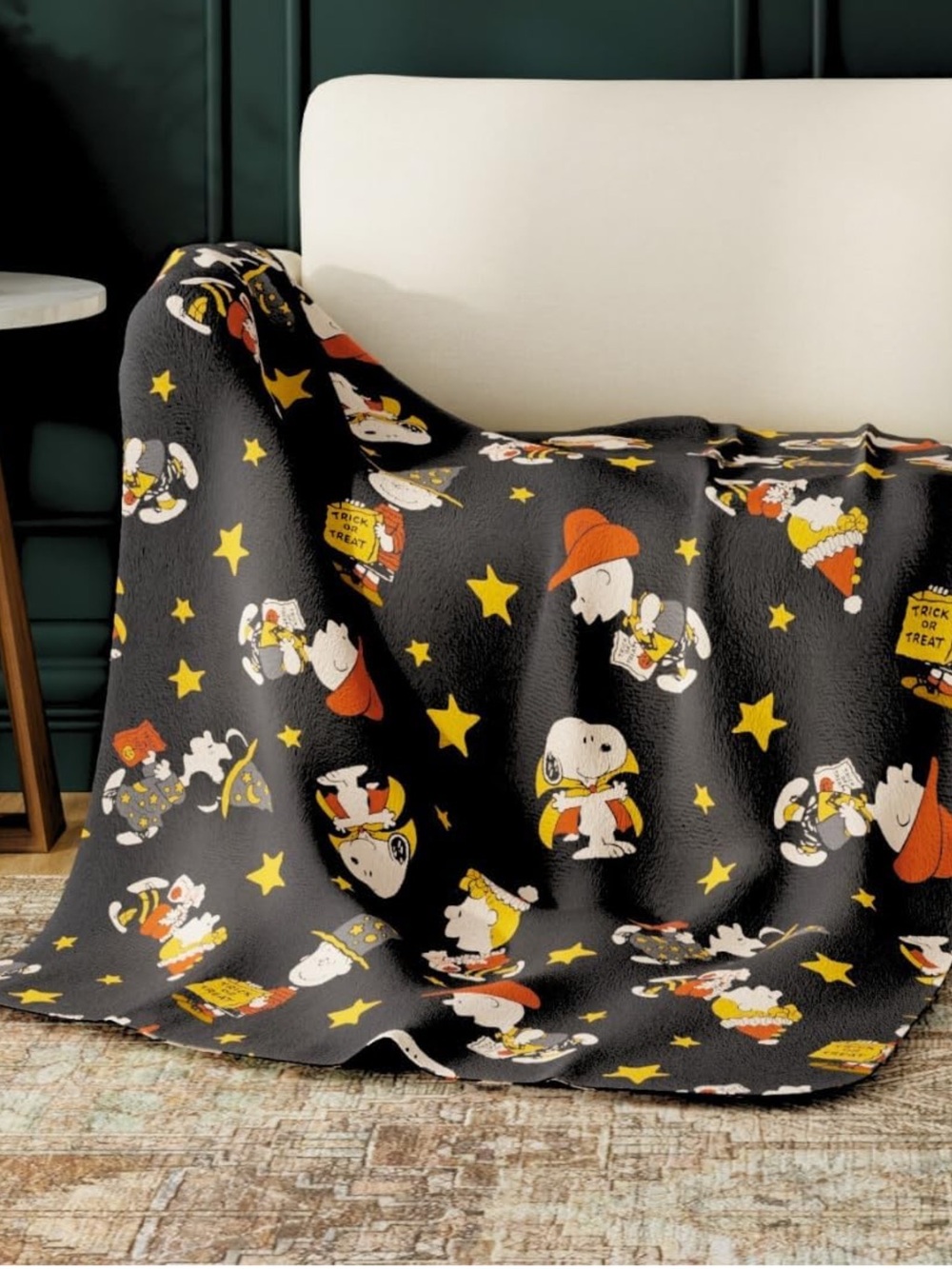 Franco Halloween Snoopy Sally & Charlie Brown Silk Touch Throw-46” x 60”